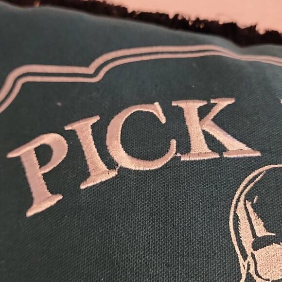 Dark Enchantment Decorative Pillow Dark Green with Silver Graphics 17" X 17" - Picture 5 of 9